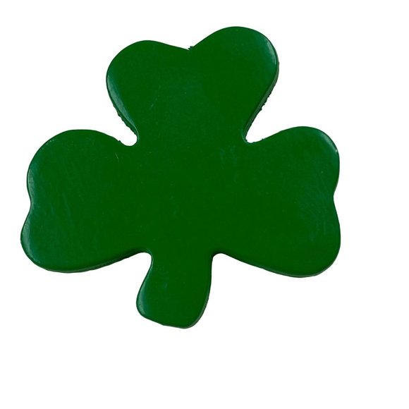 Shamrock Clover Pin Brooch St Patrick's Day March 17 Wood Green Unisex - Picture 2 of 9
